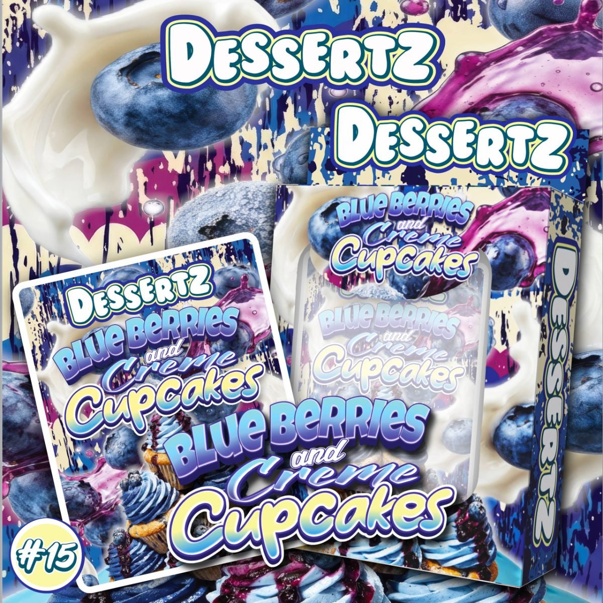 Dessertz Blueberries and Cream Cupcakes